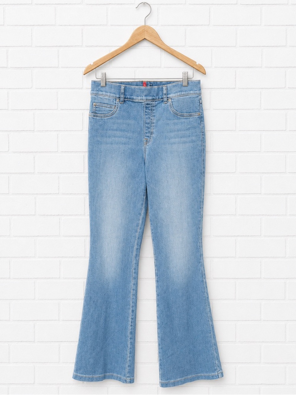 Spank Flare Jeans Bootcut Light Wash Denim Blue Jeans Large L Womens